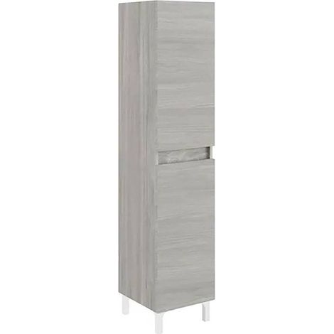 Columna de baño de pie roble gris con puertas reversibles