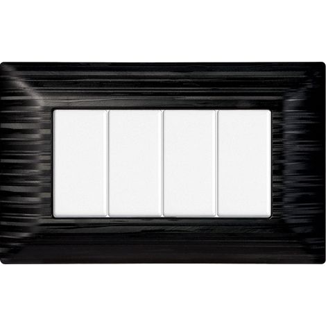 Placche compatibili Bticino Matix 4 moduli colore nero satinato (1/8)