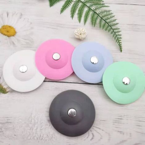 [NEVER USED] Set of 5 universal silicone sink plugs, push-fit, odor-proof, clog-resistant, for bathtub, bathroom, kitchen