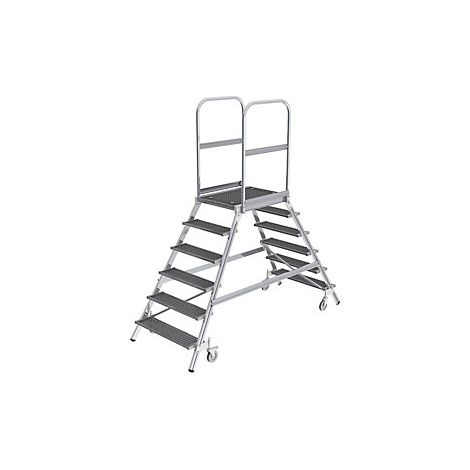 Aluminium-Podestleiter  Ambos Lados Accesible  6 Stufen Altura (1/3)
