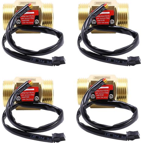 4X B10 Dn25 1 pouce Capteur de débit à effet Hall à turbine Débitmètre à turbine 2-50 L/min (Laiton) (1/5)