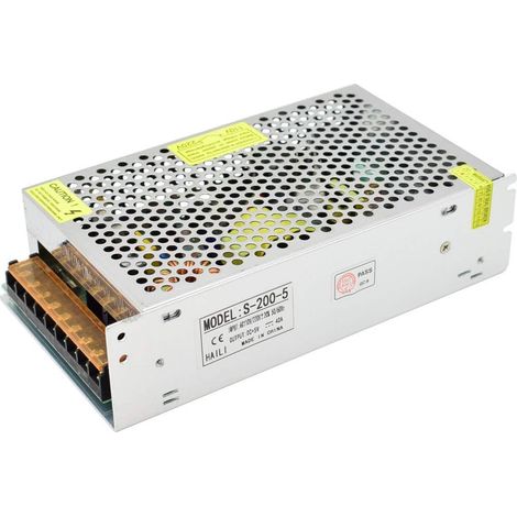 Alimentation 5V 40A 200W Transformateur AC 100-240V à DC 5V Convertisseur de Commutation pour Éclairage LED, Équipements Électroniques, Contrôle Industriel (1/5)