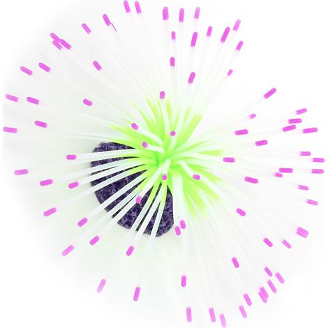 Décoration de corail artificiel pour aquarium, anémone de mer en silicone, ornement pour aquarium sous-marin, violet (1/5)