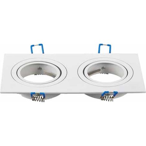 Portafaretto Orientabile da Incasso Bianco GU10 Quadrato in Alluminio - V-Tac