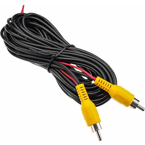 20M Câble Prolongateur RCA pour Caméra de Recul, Fiche Mâle, Compatible Caméra Arrière Auto, Lecteur DVD/CD, TV Box, Noir, 3,2 x 3,2 x 2,7 cm (1/5)
