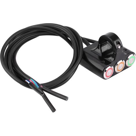 22mm Commutateur de Guidon de Moto, Guidon Montage Interrupteur Phare Feu de Brouillard de Frein ON/OFF avec LED Lumière (1/5)