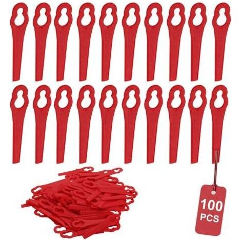 Lot de 100 Améliorer Lames de Rechange en Plastique Épais Bonne Ténacité Lames pour Coupe-Bordure Rouge (1/5)