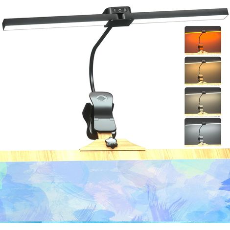 Lampe à Pince pour Chevalet Peinture Rechargeable, 64 LED, 4 Températures de Couleur 3 Niveaux de Luminosité, Lampe de Bureau Sans Fil Chevalet pour Artiste Peinture, Dessin, Contrôle Tactile (1/5)