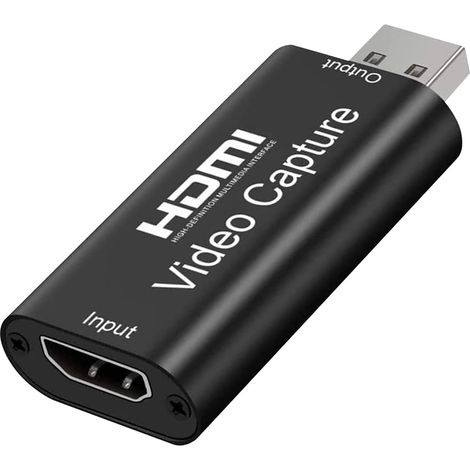 Adaptateur Hdmi Vers Usb, Carte Acquisition Hdmi Vers Usb 2.0 Carte De Video Capture 1080p Compatible Avec Caméscope/Dslr/Ordinateur/Phone /Ps4 (1/5)