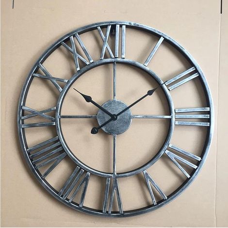 Graue Vintage-Uhr, Durchmesser 40 cm - Atmosphera, Innenarchitekt (1/3)