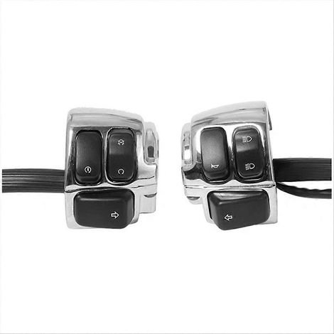 Para interruptor de control de intermitentes de manillar XL883, 1 pulgada, plateado (1/5)