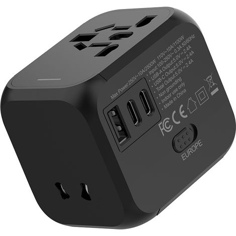 Multifunktionaler 2,4-A-Reiseadapter mit Steckeradapter
