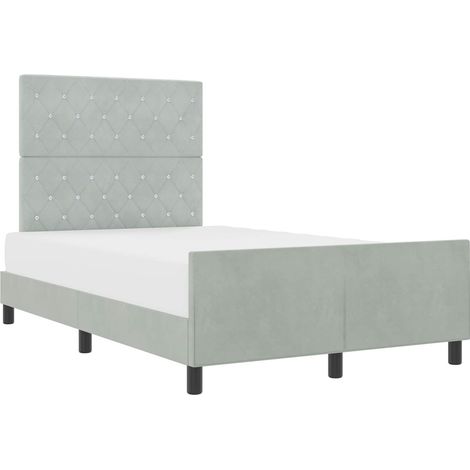 Maison Exclusive - Letto a molle con testiera Grigio chiaro 120 x 200 cm Velluto (1/5)