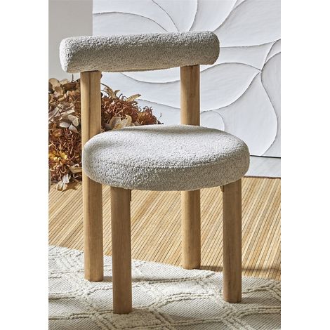 Nassor Stuhl Soft Curl Beige 40X52X80 cm