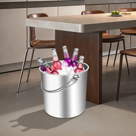 304 Stainless Steel Bucket with a Lid 20L Capacity Silver Water / Ice Bucket (1/5)