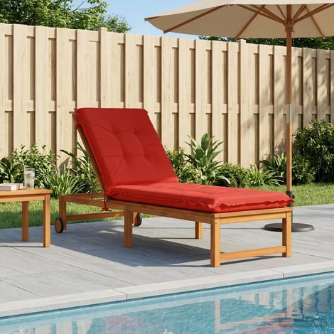 vidaXL Cojín de Tumbona GEMERT 100% Poliéster Rojo 190 x 60 x 9 cm (1/5)