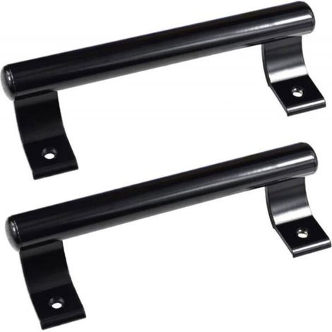 Poignée de porte coulissante en aluminium 200mm Poignée de porte en verre pour balcon Poignée de porte (2 pièce noir ) (1/4)