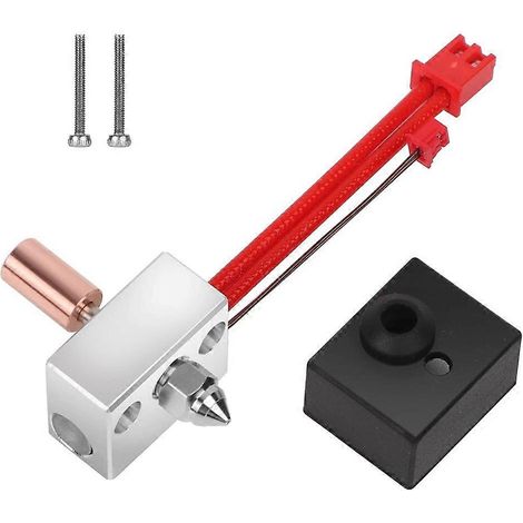 S1 Spirit Heizblock-Kit Hotend 24V 40W für Ender-3 S1 CR-10 Smart Pro 3D-Drucker mit Sprite Extruder C (Silber & Rot)