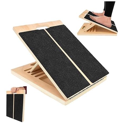Planche D'équilibre en Bois, Extenseur de Molle Réglable avec 5 Angles D'inclinaison, Planche Inclinée Professionnelle, Portable Balance Board, Plaque D'inclinaison Antidérapante Réglable