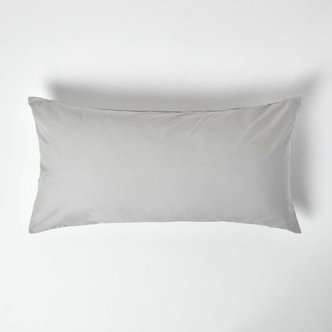 HOMESCAPES Silver Grey Continental Egyptian Cotton Pillowcase 200 Thread Count, 40 x 80 cm - Silver Grey