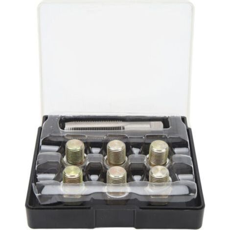 Kit de réparation de filetage de bouchon de vidange d'huile 13 pièces M13 x 1,5 mm Kit d'outils de refiletage de vis de carter d'huile (1/5)