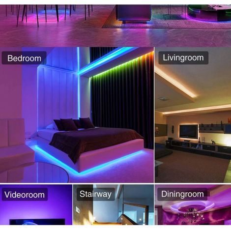 Kit de bandes lumineuses LED 10M avec contrôle d'application Bluetooth (1/5)