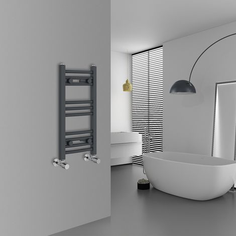WarmeHaus Curved Anthracite Bathroom Ladder Radiator 600x300mm (1/5)