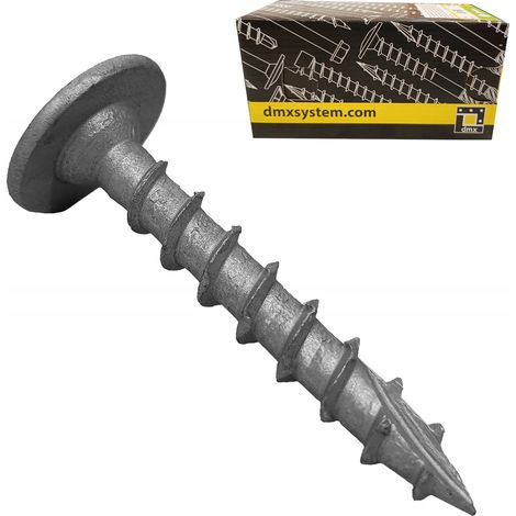 Vis Charpente Bois Domax CTO, 8 x 50 mm, Tête Disque, Zinguées, Boîte 100 Pièces (1/5)