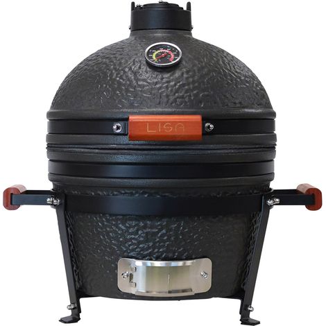Barbecue a Carbone Carbonella da Appoggio Ø40,5 cm in Ceramica di Mullite Kamado Lisa Luxury 16” Nero (1/7)