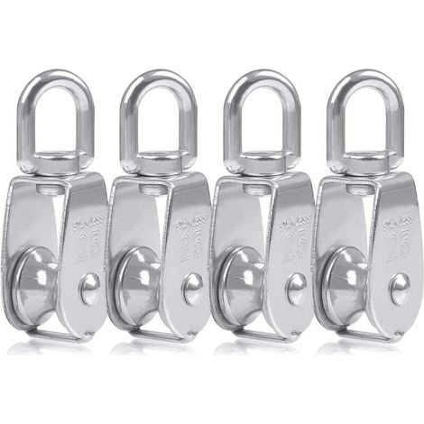 4 Pcs Blocs Monobloc en Acier Inoxydable 304, Grue pour Poulie M25, Charge Pivotante de 150 kg (1/4)