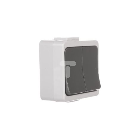 Jantar-bis Kerzenschalter mit Hintergrundbeleuchtung IP44 grau WNT-2J-b/S
