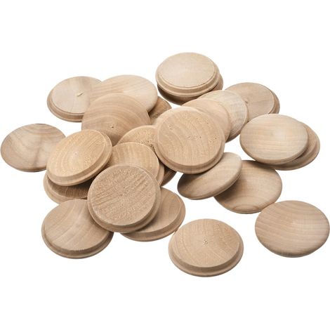 Plaques en Bois, 25 Pièces 45 X 40 mm Bouchons en Bois de Hêtre, Couvre-Trous de Vis, Couvercle en Bois Décoratif pour Escalier, Chaise, Meuble, Menuiserie (1/5)