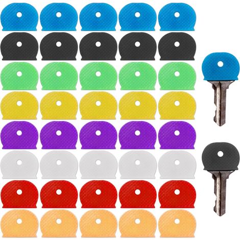 40PCS Schlüsselkappe, Kunststoffkappe, farbige Schlüsselkappe (8 Farben)