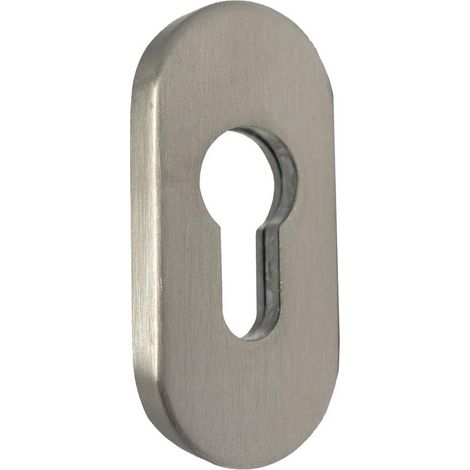 Schutzrosette – 1-teilig – Edelstahl matt – Profilzylindersicherheit – Eingangs- und Bürotür – 74 x 33 x 9 mm (1/4)