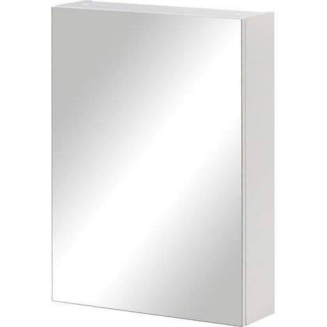 Schildmeyer Basic 146427 - Armadietto a specchio, bianco lucido, 50 cm (1/5)