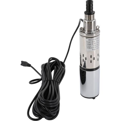 280W 48V DC pompe à eau de puits profonds alimentée par le panneau solaire pompe à eau submersible en acier inoxydable -16L/Min, sortie de 25mm (1/5)