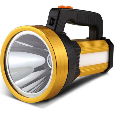 Wiederaufladbare LED-Taschenlampe, IPX4 wasserdicht, tragbar, 10000mAh Taschenscheinwerfer (gold).
