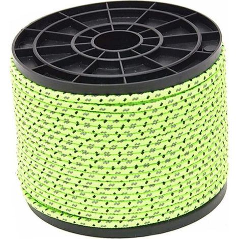 Corde de tente de camping en plein air de 50 m, corde fixe réfléchissante coupe-vent pour tente de plage 4 mm