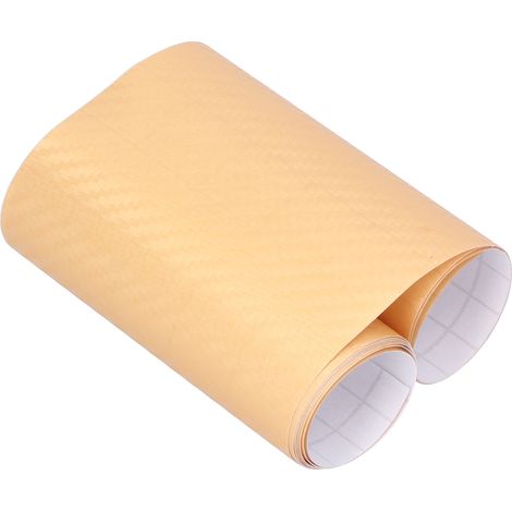 Autocollant pour covering de voiture, texture fibre de carbone dorée, rouleau, auto-adhésif, universel, personnalisation à faire soi-même, 127 x 30 cm (1/5)