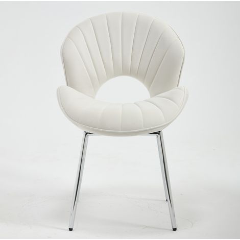 Sillas de comedor 53x49x82,5 cm en tejido marfil, lote de 2, para espacios pequeños – MEUBLIV (1/5)