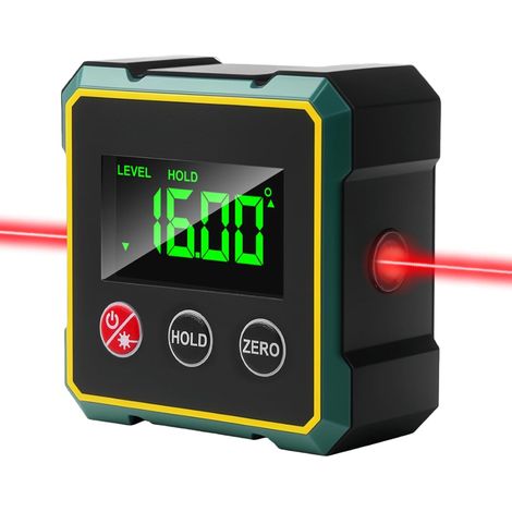 Inclinomètre Numérique Niveau Electronique, Inclinomètre Magnétique Numérique Avec Laser Electronique, Écran LCD Niveau Numérique Usb Rechargeable Pour Le Travail Du Bois, La Construction, DIY (1/5)