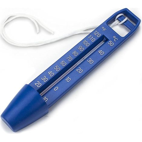 Termómetro para piscinas de gran pantalla EZ Read y cable de alimentación, color azul. (1/5)