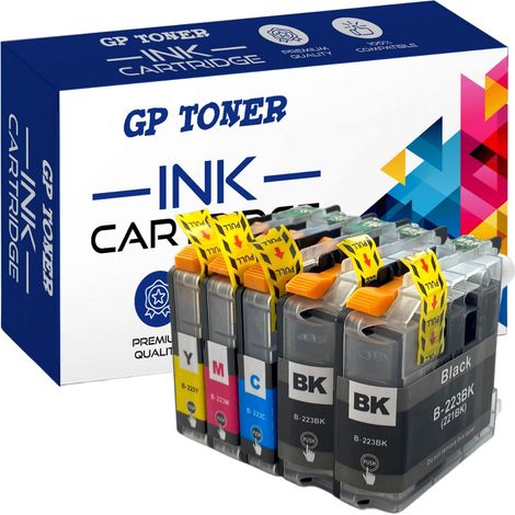 5 cartucce d'inchiostro per Brother GP-B223XL cmykk GP (1/5)