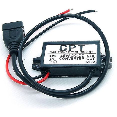 Module de convertisseur Dc-dc 12v à 5v, adaptateur d'alimentation de sortie USB 3a 15w Hfmqv