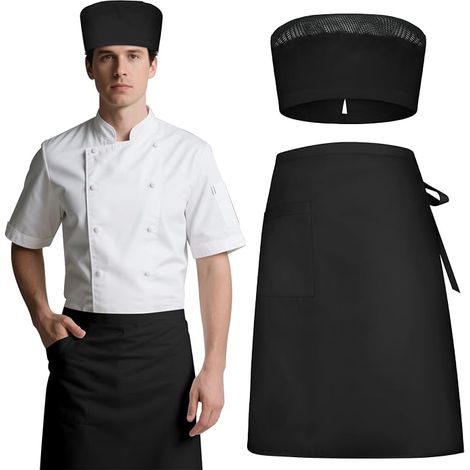 Tablier professionnel avec chapeau – résistant et pratique noir
