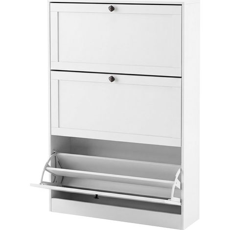 Levede Tall Shoe Cabinet Flip Shoe Storage Unit Slim Hallway Organiser