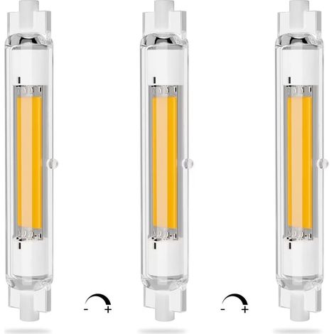 R7S LED 118mm Dimmable 20W Energy Saving COB LED Bulb R7S Equivalent to J118mm 200W Halogen Lamp, Warm White 3000K, Flicker-Free, 2000LM, 360° Beam Angle, CRI 90Ra, Pack of 3 [Energy Class A++] (1/5)