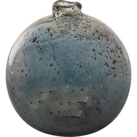 Vase Boule en Verre Gris 13x13 cm Objet de Décoration Style Rustique et Campagne - PANGIVO (1/3)