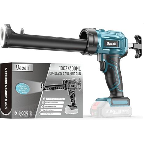 Pistolet à Silicone Electrique, Cartouche Vitesse Réglable, Mastic Compatible avec les 18V Batteries, Idéal pour Calfeutrer, Remplir, Scellage Méc (1/5)