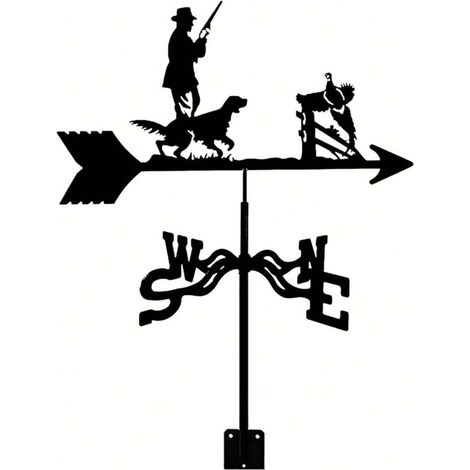 Dekorative Wetterfahne „Hunter“ für den Außenbereich, ideal für Gärten, Bauernhöfe, Gemüsegärten, Terrassen, Höfe und Dachterrassen.